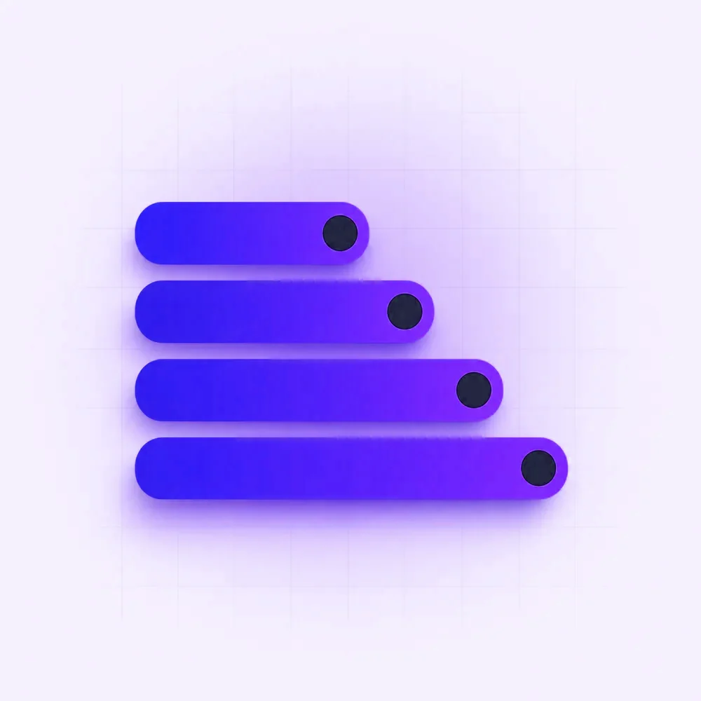 Four ascending bars showing the bandwidth each quality step needs
